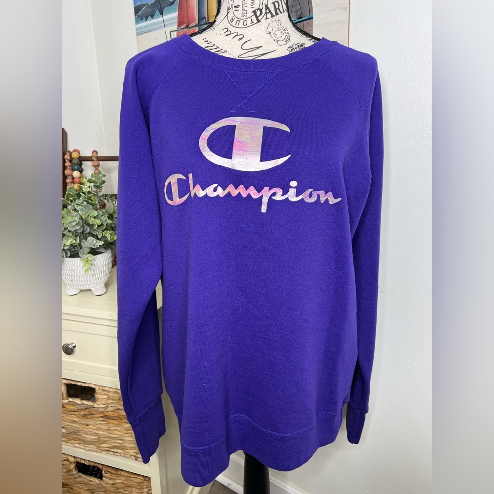 Champion Sweatshirt with Iridescent Logo